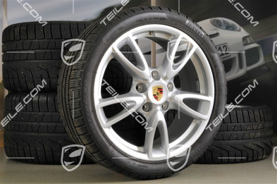 18" Komplet kół zimowych Carrera IV, felgi 8J x 18 ET57 + 11J x 18 ET51 + NOWE opony zimowe 235/40 R18 + 295/35 R18