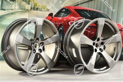 20" komplet felg "Macan Sport", 9J x 20 ET26 + 10J x 20 ET19, platinum satynowy półmat
