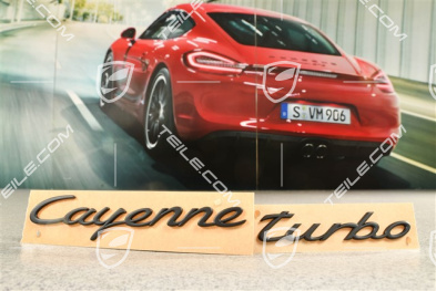 Coupe, Abzeichen / Emblem Aufkleber Cayenne Turbo, Mattschwarz