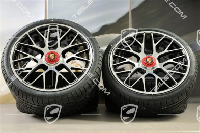 GT3 20" koła zimowe, komplet, "Turbo S" central. moc., 9J x 20 ET51 + 11J x 20 ET59 + opony zimowe Pirelli 245/35 R20+295/30 R20, czujniki RDK