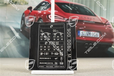 Hinweiss / Kennschild für Reifendruck, 20zoll, C2 / C2S
