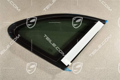 Side window with moulding, aluminium package Black, Dark tinted, R