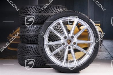 20"+21" koła zimowe Carrera S, komplet, felgi 8,5J x 20 ET53 + 11J x 21 ET66 + NOWE opony zimowe Michelin 245/35 R20 + 295/30 R21, z czujnikami ciśnienia