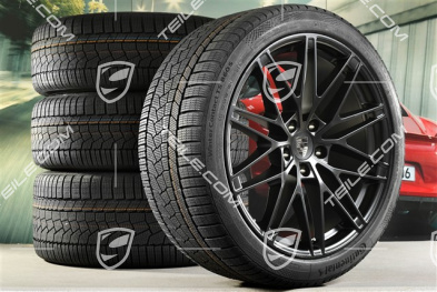 22-inch RS Spyder Design winter wheel set, rims 9J x 22 ET29 + 11J x 22 ET47 + Continental winter tyres 255/40 R22 + 295/35 R22, black satin matt