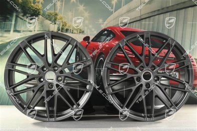 22" komplet felg Macan RS Spyder Design, 9J x 22 ET29 + 11J x 22 ET47, vesuvio grey