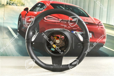 Multifunction steering wheel, Sport Chrono, PDK, heated, Smooth Leather, Black
