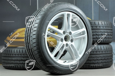 19-inch Panamera Turbo summer wheel set, front 9J x 19 ET60 + rear 10J x 19 ET61 + tyres 255/45 ZR19 + 285/40 ZR19, with TPM