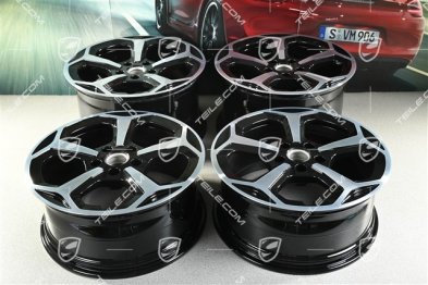 20" komplet felg Taycan Offroad Design, 9J x 20 ET54 + 11J x 20 ET60, czarny wysoki połysk