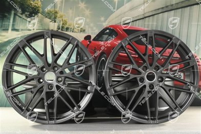 22-Zoll-Felgensatz Macan RS Spyder Design, 9J x 22 ET29 + 11J x 22 ET47, Vesuvgrau