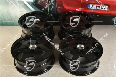 16" Komplet felg Design 90, przednie 6J x 16 ET52,3 + tylne 8J x 16 ET52,3, czarny wysoki połysk