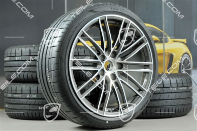 20" Turbo IV Sommerräder Satz, Felgen 8,5J x 20 ET57 + 10,5J x 20 ET47 + Pirelli Sommerreifen 235/35 ZR20 + 265/35 ZR20, mit RDK-Sensoren