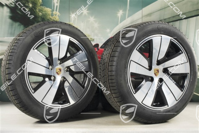 19" koła zimowe Taycan S, komplet, felgi 8J x 19 ET50 + 10J x 19 ET47 + NOWE opony zimowe Continental 225/55 R19 + 275/45 R19