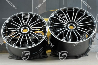 21"+20" komplet felg 918 SPYDER, centralna śruba, 12,5J x 21 ET57 + 9,5J x 20 ET57, schwarz hochglanz