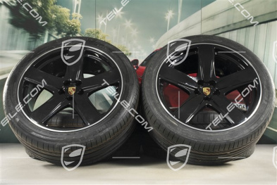 21" "Sport Classic" czane (wysoki połysk) koła letnie komplet, felgi 9J x 21 ET26 + 10J x 21 ET19, opony Continental 265/40 R 21 + 295/35 R 21, z czujnikami ciśn.