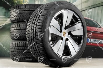 19" koła zimowe Taycan S, komplet, felgi 8J x 19 ET50 + 10J x 19 ET47 + NOWE opony zimowe Pirelli P-Zero Winter 225/55 R19 + 275/45 R19