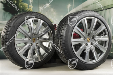 20" Taycan Tequipment Design Winterräder Satz, Felgen 9J x 20 ET54 + 11J x 20 ET60 + NEUE Pirelli Winterreifen 245/45 R20 + 285/40 R20